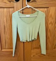 Cropped Green Sweater 