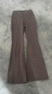 Grey  High Waisted Flare Leggings