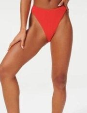 NWT Good American Always Fits Good Waist Cheeky Red Bikini Bottom Ribbed S/M 1/2