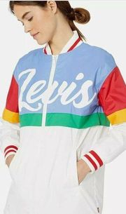 NWT Levi's Women's Lightweight Colorblocked Long Logo Bomber Jacket