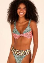 Farm Rio Leopard Patch Bra Top In Multi