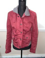 Burgundy Bomber Jacket Size 6