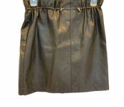 H&M Black Faux Leather Draw string Skirt
