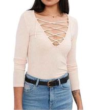 Urban Outfitters 𝅺PROJECT social T Lace-Up Jersey Top