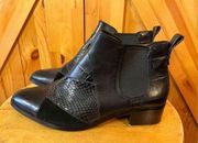 Coach  Suffolk Patchwork Black Leather Chelsea/Ankle Boots, Snakeskin, Calf, 6.5B