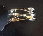 New Nicole Miller Double Twisted Hinged Cuff Bangl