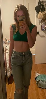 Green Crop Top