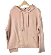 Betsey Johnson Light Pink Embroidered Hoodie Sweatshirt L