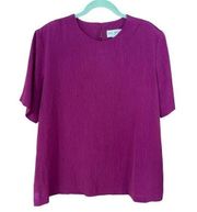 Susan Graver S.G. Sport Solid Short Sleeve Shell Dark Magenta Size Large