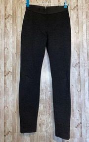 Women's J. Crew Pixie Viscose Charcoal Gray Leggings Pants Size 0 Zipper