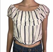 E & M ruffled crop top