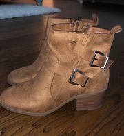 Suede Brown Heel Booties