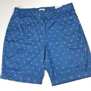 Croft & Barrow | Nautical Blue Anchor Printed Mid Rise Shorts 16 NWT