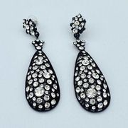 Amrita Singh Austrian Crystal Jet Black Crystal Earrings