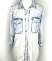 CI Sono Distressed Acid Washed Chambray Shirt