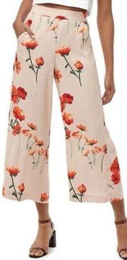 Aritzia Wilfred Goji Floral Denude Faun Wide Leg Ankle Pants