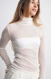 White Long Sleeve Sheer Top