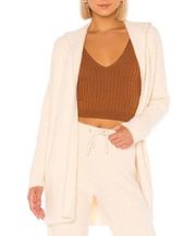 Tularosa Brushed Fleece Wrapped Cardigan In Cream