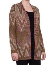 Lucky Brand Womens Medium Fancy Wool Blend Open Cardigan NEW