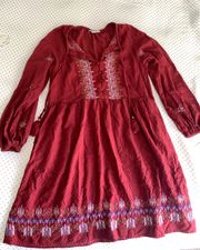 Burgundy Boho Dress