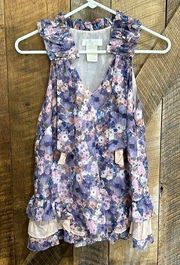 MM Couture by Miss Me floral ruffle neck sleeveless blouse