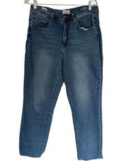 NICOLE MILLER Jeans Women’s 10  High Rise Slim Medium Wash Raw Hem 30 x 26