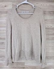 Womens Medium Maple Way Oatmeal Crewneck Sweater Wool Blend