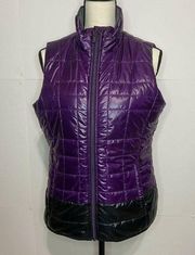 Lole Women's Medium Athletic Puffer Vest Down Purple Black Full Zip