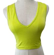 ZARA  lime green neon cropped tank top