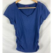 Fresh Produce Gathered Side Short Sleeve Tshirt blue Size Large