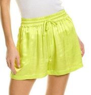 Young Fabulous & Broke Yellow/Green Satin Pull On Boxer Shorts XS NWOT