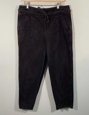 Ulla Johnson Women's Black Sabi Tie Waist Pull On High Rise Jeans Size 10