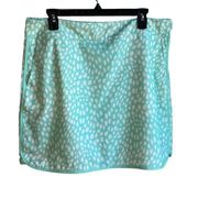 Vineyard Vines Women's Aqua Floral A-Line Skort Stretch‎ Elastic Waist Zip Sz 12