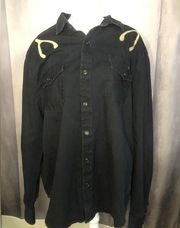 Lucky Brand Lot, Stock & Barrel Embroidered Denim Pearl Snap Jacket - Size XL