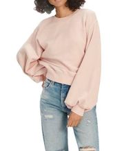 UGG Brook Balloon Sleeve Crewneck Oversized Sweatshirt Pink Small NEW