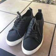 Black and white sneakers, canvas sneakers