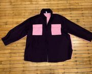 Vintage  Pink And Purple Color Block Shirt
