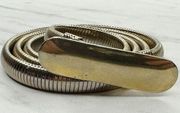 Vintage Bar Buckle Gold Tone Coil Stretch Cinch Belt Size XS Small S