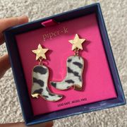 .K cowboy boots earrings.