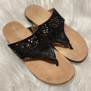 Naturalizer No5 Comfort Black leather sandals Size 8.5N