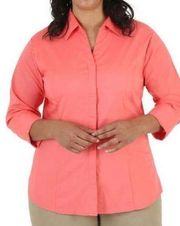 Riders by Lee Women's Plus 3/4 Sleeve Easy Care Top size 4X