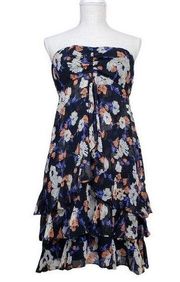 The Limited Womens 8 Strapless Floral Print Mini Dress