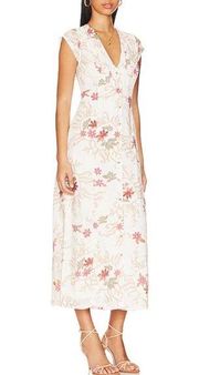 | Rosemary Printed Midi in Ivory Combo