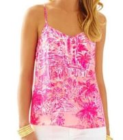 Lilly Pulitzer  Dusk Rule Breaker Pink Silk Racerback Top