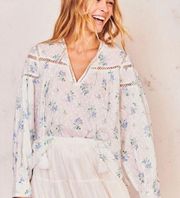 Love Shack Fancy peasant floral blouse