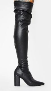 Dolls Kill Black Over The Knee Fantasized Lie Thigh High Boots