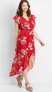 Floral Red Dress