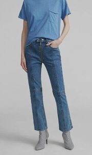 Rag & Bone Blue Bain Iver Jeans Denim Size 26 Zipper Moto Straight Leg Cropped