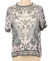 cotton short sleeve floral printed tee shirt small
