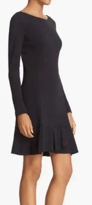 Tory Burch foster black ruffle hem dress 4 S